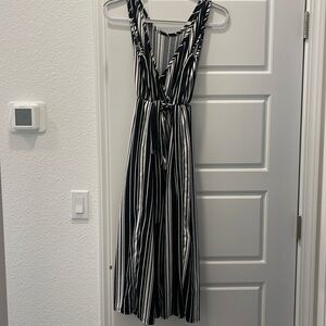 Black and white striped romper